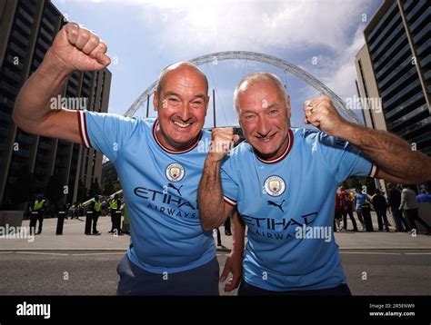 Manchester City fans on Wembley Way ahead of the Emirates FA Cup final at Wembley Stadium ...