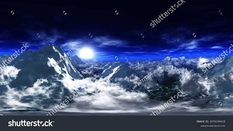 Sunset Mountains Hdri Environment Map Round Stock Illustration ...