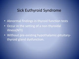 Sick euthyroid syndrome | PPT