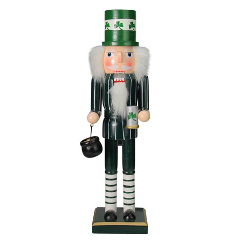 14" Luck of the Irish Wooden Christmas Nutcracker Leprechaun with Pot O' Gold - Walmart.com