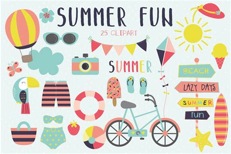 Summer fun clipart By Poppymoon Design | TheHungryJPEG