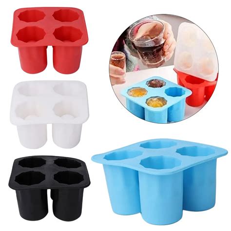 Ice Cube Tray Mold 4 Cup Novelty DIY Pudding Chocolate Ice Mould silicone Ice Tray Summer Bar ...