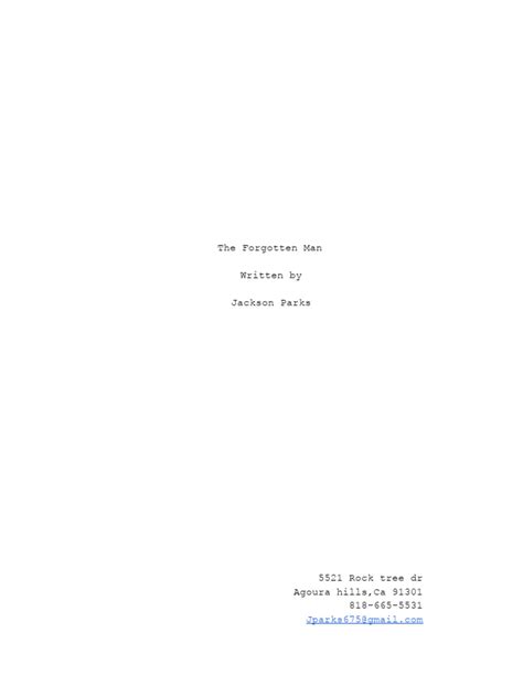 the forgotten man final script 1 | PDF