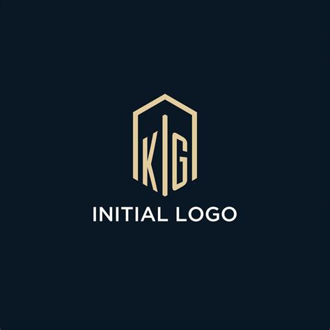 KG initial monogram logo with hexagonal shape style, real estate logo ...