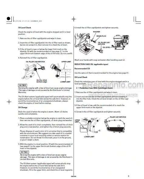 Honda GX120 GX160 GX200 Operation Manual Engine ENG ESP FRA GER