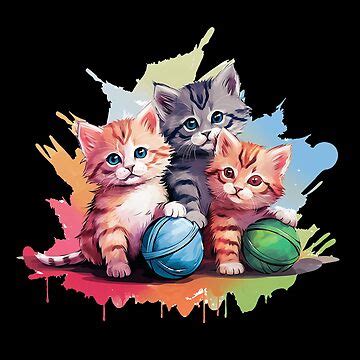 "cats playing with yarn " Poster for Sale by SameeraDammeyer | Redbubble