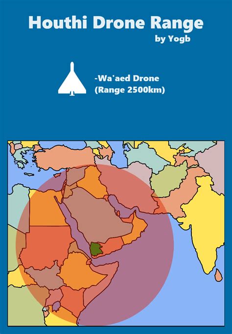 Houthi Drone Range (OC) : r/MapPorn