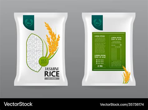 Premium rice product package mockup Royalty Free Vector