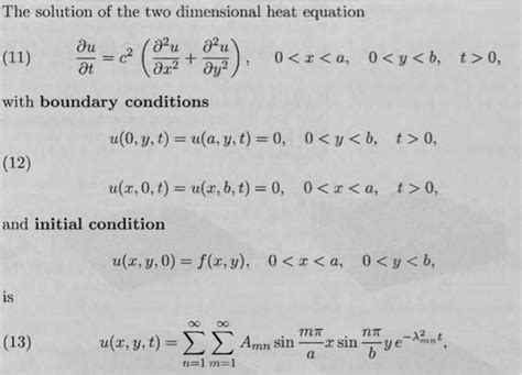 two dimensional heat equation - Mathematics Stack Exchange