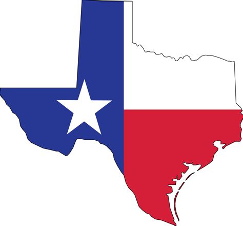 Free Clipart Of A texas flag map