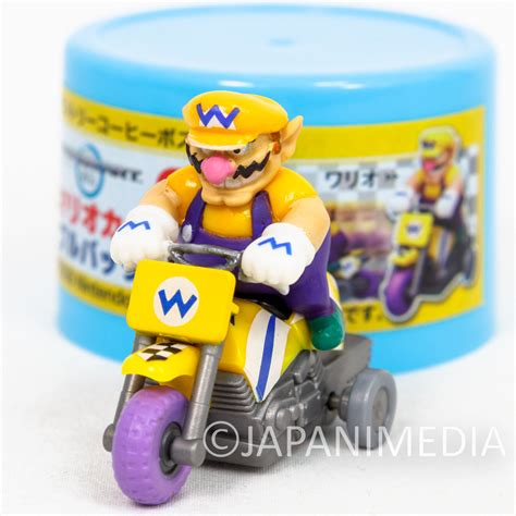 Super Mario Kart Wii WARIO Mini Figure Pull Back Car Bike JAPAN ...