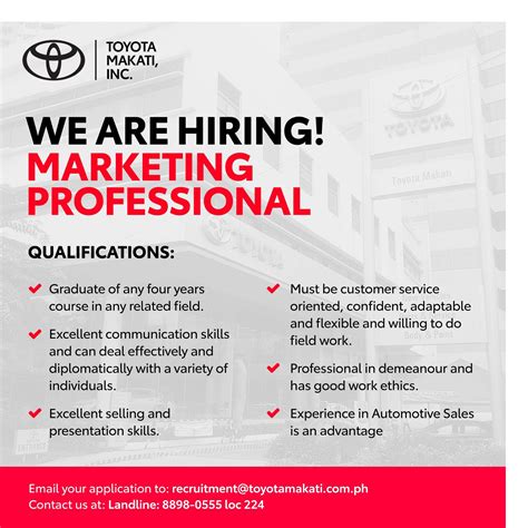 Careers | Toyota Makati Inc.