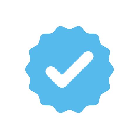 Blue verified tick, valid seal icon in flat style design isolated on white background ...