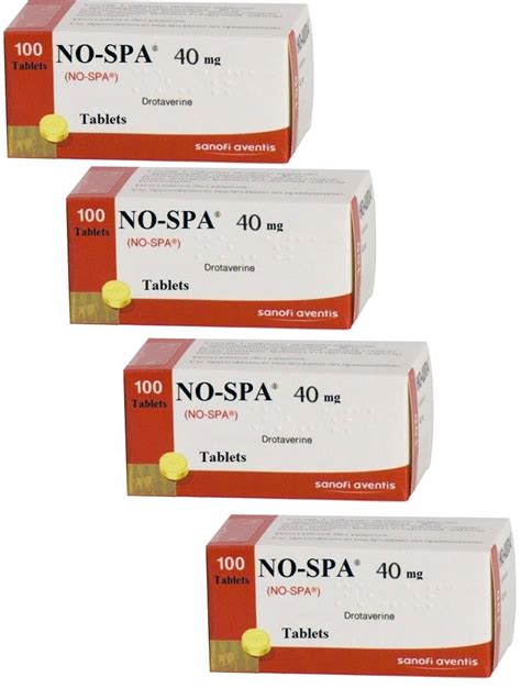 100 Tablets NO-SPA Antispasmodic Smooth Muscle Spasm Pain