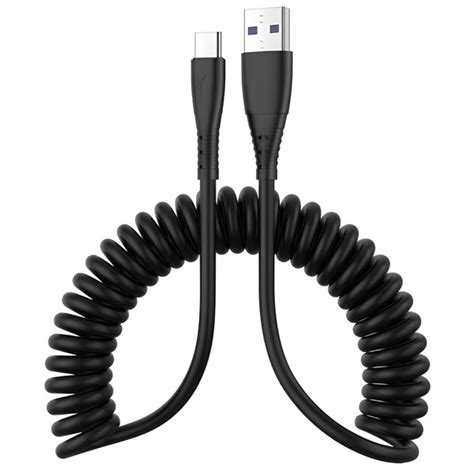 Coiled USB-A to USB-C Cable · Gotech