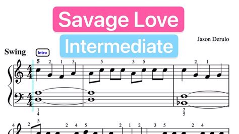 Savage Love - Piano Sheet Music - Intermediate - YouTube