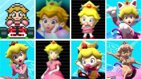 Evolution of Peach Characters in Mario Kart Games (1992-2017) - YouTube