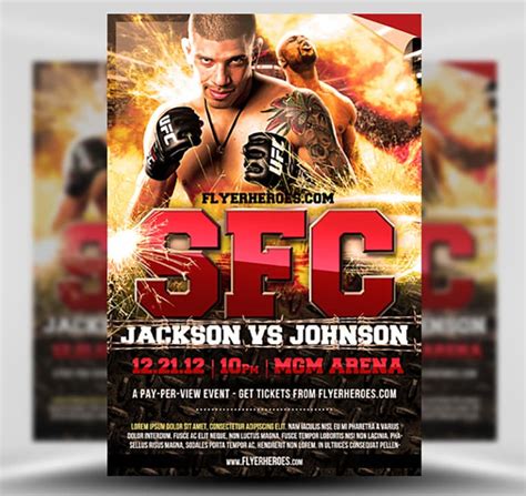 Free MMA Fight Night Flyer Template - FlyerHeroes