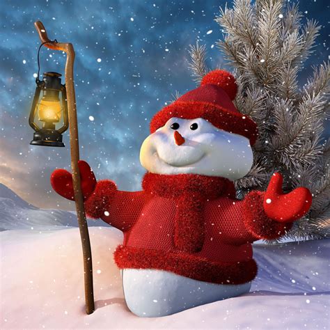 Christmas snowman iPad Pro Wallpapers Free Download