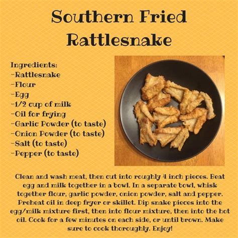 Southern Fried Rattlesnake. Rattlesnake recipe. Millennialhomesteader #meat #meat #plate ...