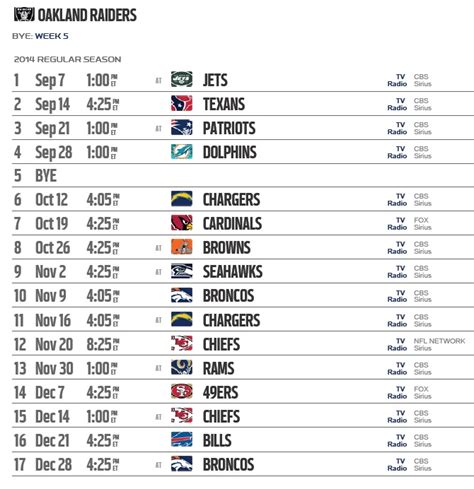 Oakland Raiders Schedule For 2024 - Browns Schedule 2024