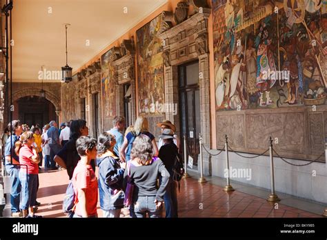 Diego Rivera's murals in the national palace of Mexico City, Mexico D.F., Mexico Stock Photo - Alamy