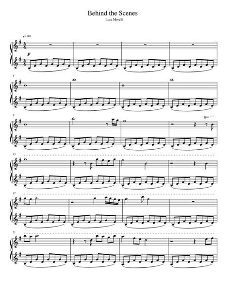 Behind the scenes free sheet music by Luca Morelli | Pianoshelf