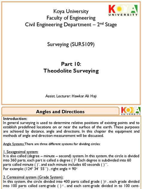 Part 10, Theodolite Surveying | PDF | Surveying | Elementary Geometry