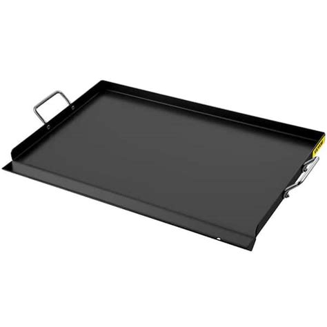 VEVOR Carbon Steel Griddle 16 in. x 24 in. Griddle Flat Top Plate with Handles Rectangular Flat ...