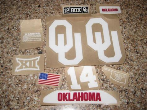 Oklahoma Sooners 20 mil 3M vinyl full size football helmet decals | eBay