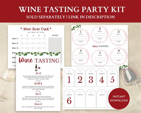 Wine Bingo Wine Tasting Game Printable Wine Themed Game - Etsy