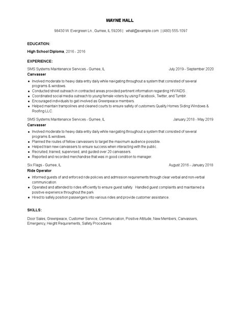 Canvasser Resume Examples and Tips - Zippia