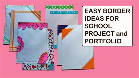 Easy Border Design Ideas For School Project | Portfolio | Module | Tutorial - YouTube