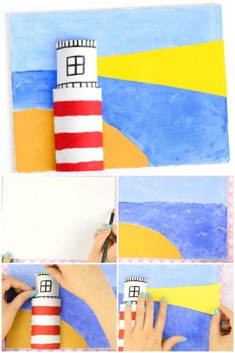 Canvas Lighthouse Art for Kids. Perfect summer art and craft idea for ...