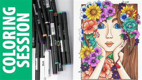 Coloring Session | OLO Alcohol Markers | Flower Mandala