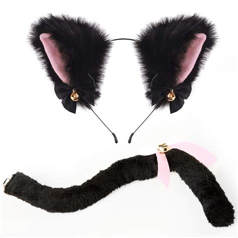 FUNCREDIBLE Cat Ears and Tail Set | Furry Cat Ears Headband with Tail | Kitten Anime Neko Ears ...