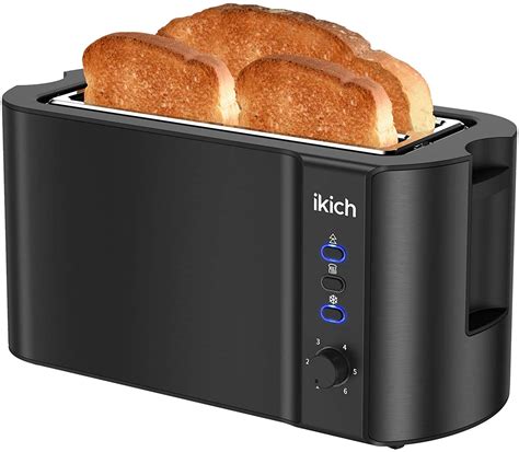 IKICH Toaster 2 Long Slot, Toaster 4 Slice Stainless Steel, Warming ...
