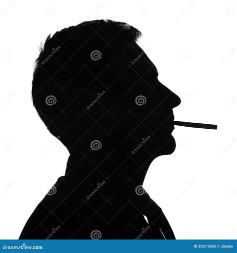 Man Portrait Smoking Cigarette Silhouette Stock Photos - Image: 35211603