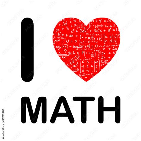 I LOVE MATH (maths mathematics science equations heart symbols) Stock Vector | Adobe Stock