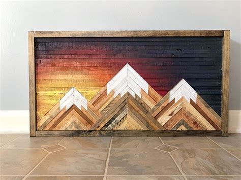 Diy Wood Mountain Wall Art Plans : Mountain wall art, shelf, mountain ...