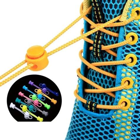 1 pair Stretching Lock Lace Sneaker ShoeLaces Elastic Shoe Laces Shoe ...