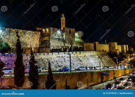 Jerusalem City Night Scene editorial photography. Image of scene ...