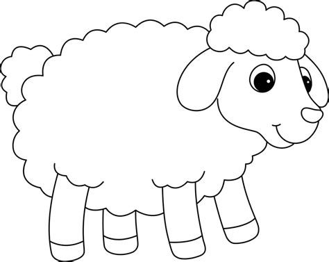 Sheep Isolated Coloring Page for Kids 21501733 Vector Art at Vecteezy