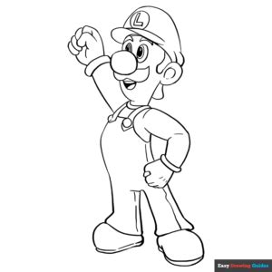 Luigi from Super Mario Bros Coloring Page | Easy Drawing Guides