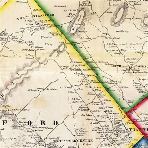 Vintage Map of Strafford County, New Hampshire 1856 by Ted's Vintage Art