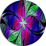 Design Art Multi Color Stained Glass Texture Abstract Round Circle Metal Wall Art