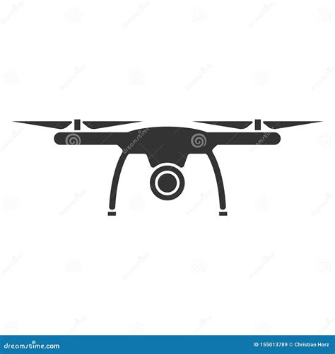 Simple Flat Black and White Drone Icon Stock Vector - Illustration of ...