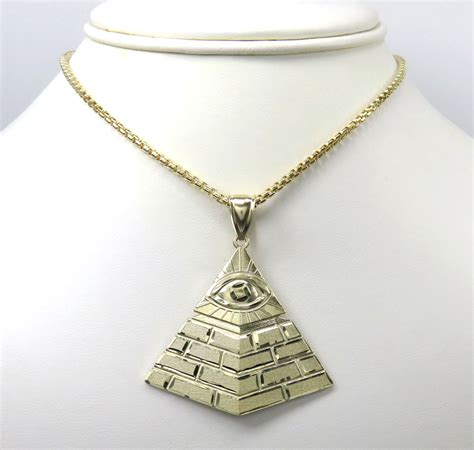 Buy 10k Yellow Gold All Seeing Eye Pyramid Pendant Online at SO ICY JEWELRY