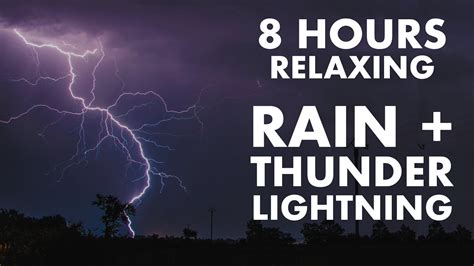 RAIN THUNDER LIGHTNING | VIDEO with SOUNDS | For Relaxation, Meditation, Sleep | 8 HOURS White ...