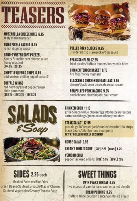 Twin Peaks Menu, Menu for Twin Peaks, Centennial, Denver - Urbanspoon/Zomato